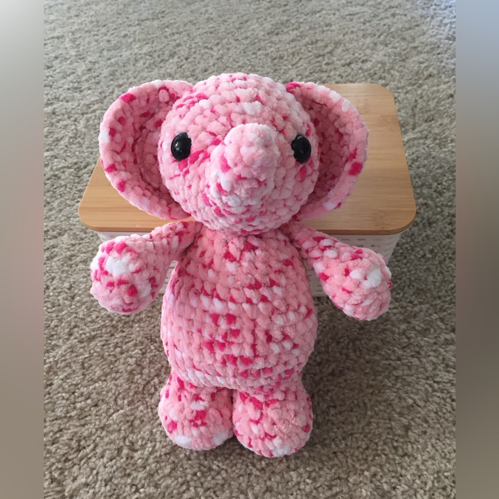 Handmade crochet elephant plushie
